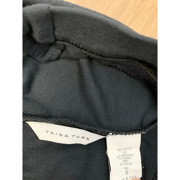 Trina Turk Black Knit Strapless Keyhole Back Blouson Maxi Dress Sz S - Picture 5 of 5